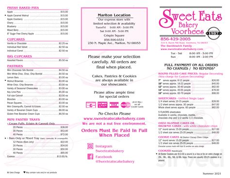 sweet eats|eats n sweets menu.